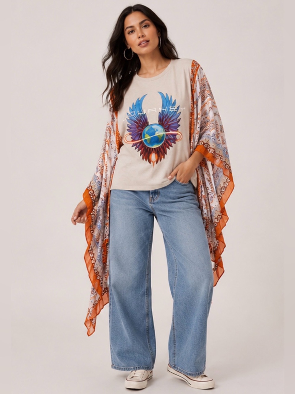 Journey Graphic Kimono Tee